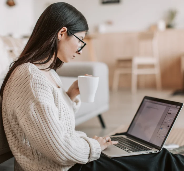 a girl using laptop